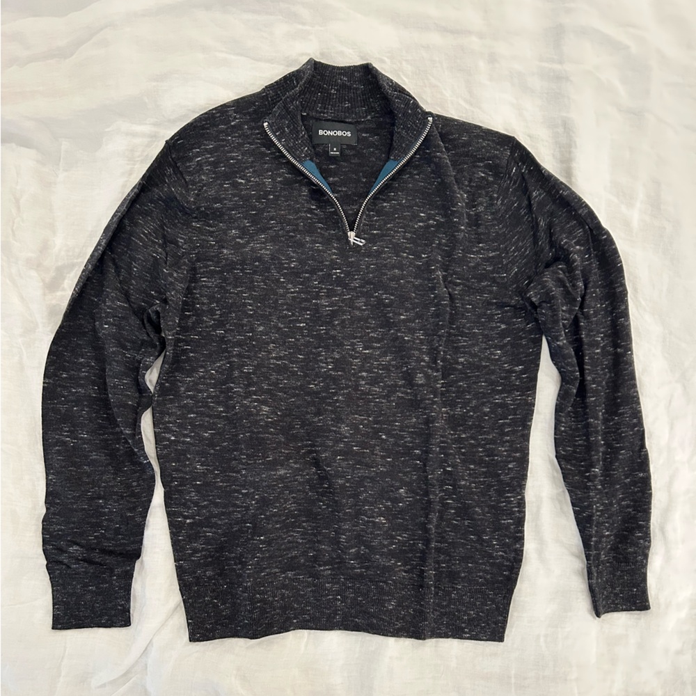 Bonobos Men's Charcoal Heather Gray Quarter-Zip Sweater
